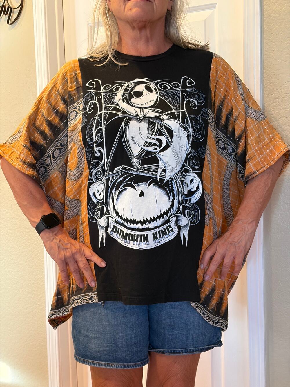 Pumpkin King Upcycled Kantha Tunic Top Shirt OS Handmade